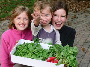 kinderen met groenten